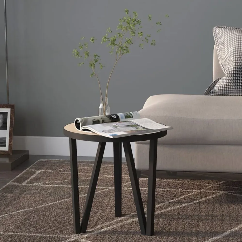 vidaXL Mesita de centro MDF color Ø35 cm Roble Sonoma Sale