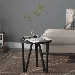 vidaXL Mesas-Mesita de centro MDF negra Ø35 cm
