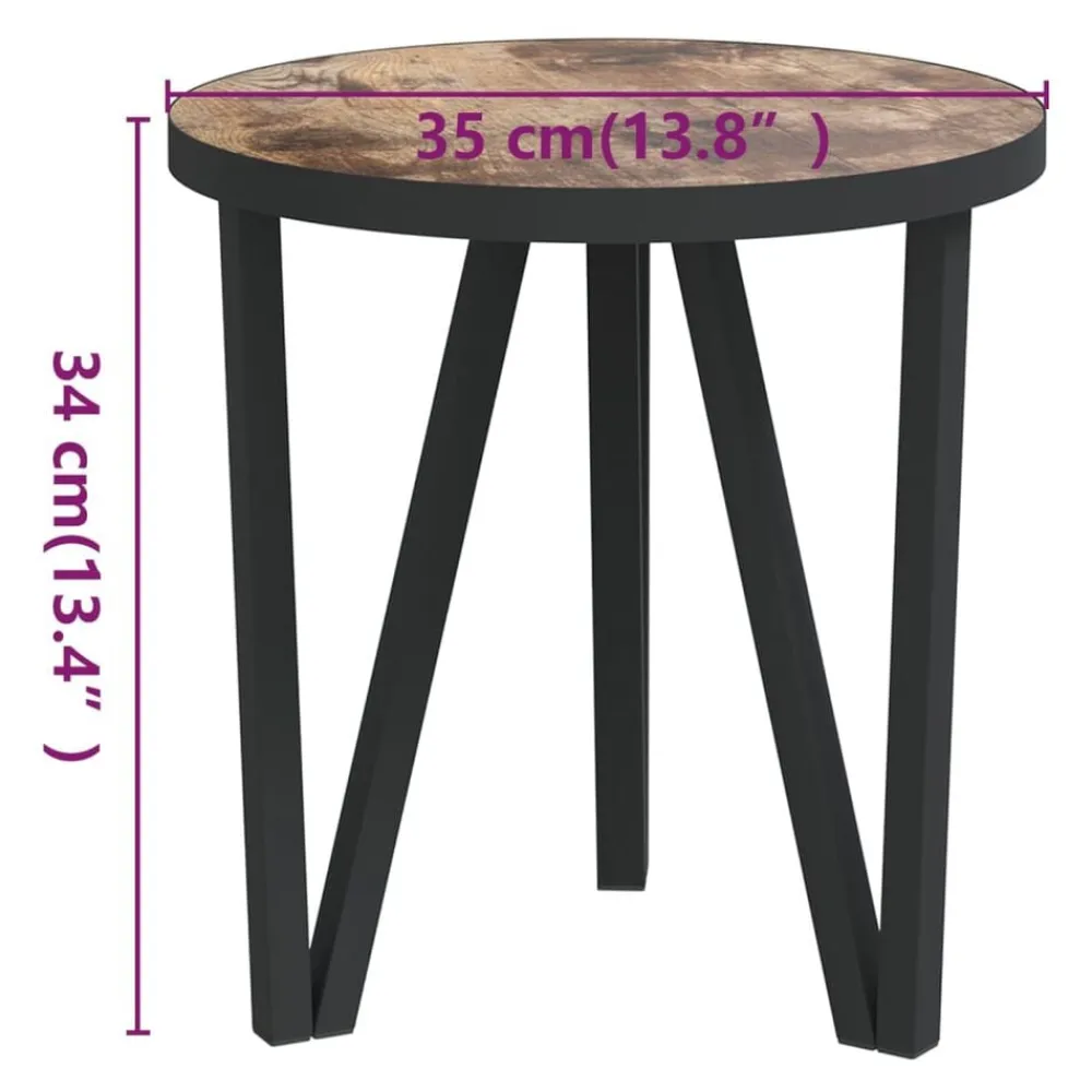 vidaXL Mesas-Mesita de centro MDF Ø35 cm