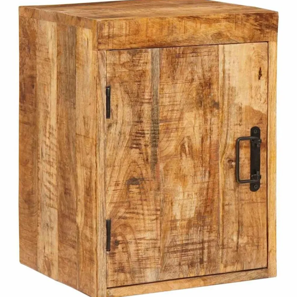 vidaXL Mesas-Mesita de Noche 2 pcs Marrón Madera de mango maciza