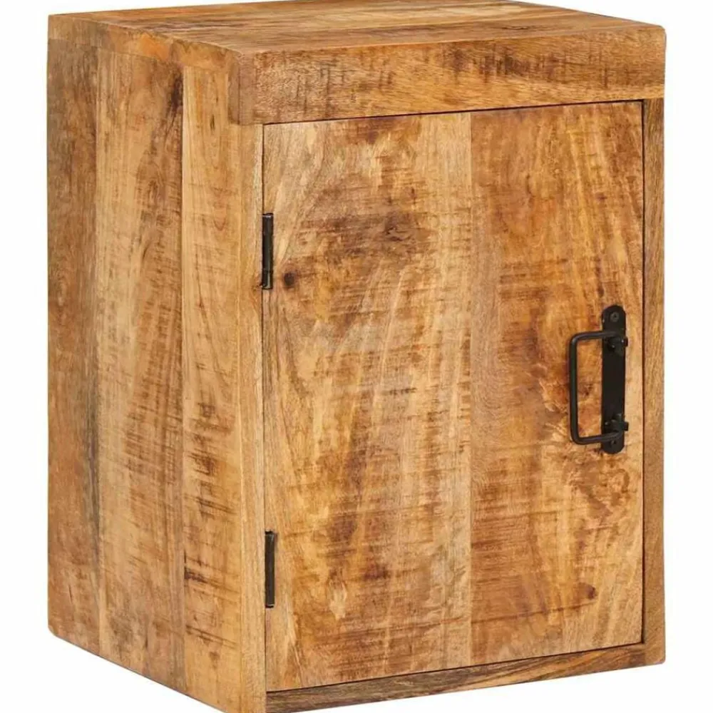 vidaXL Mesas-Mesita de Noche 2 pcs Marrón Madera de mango maciza