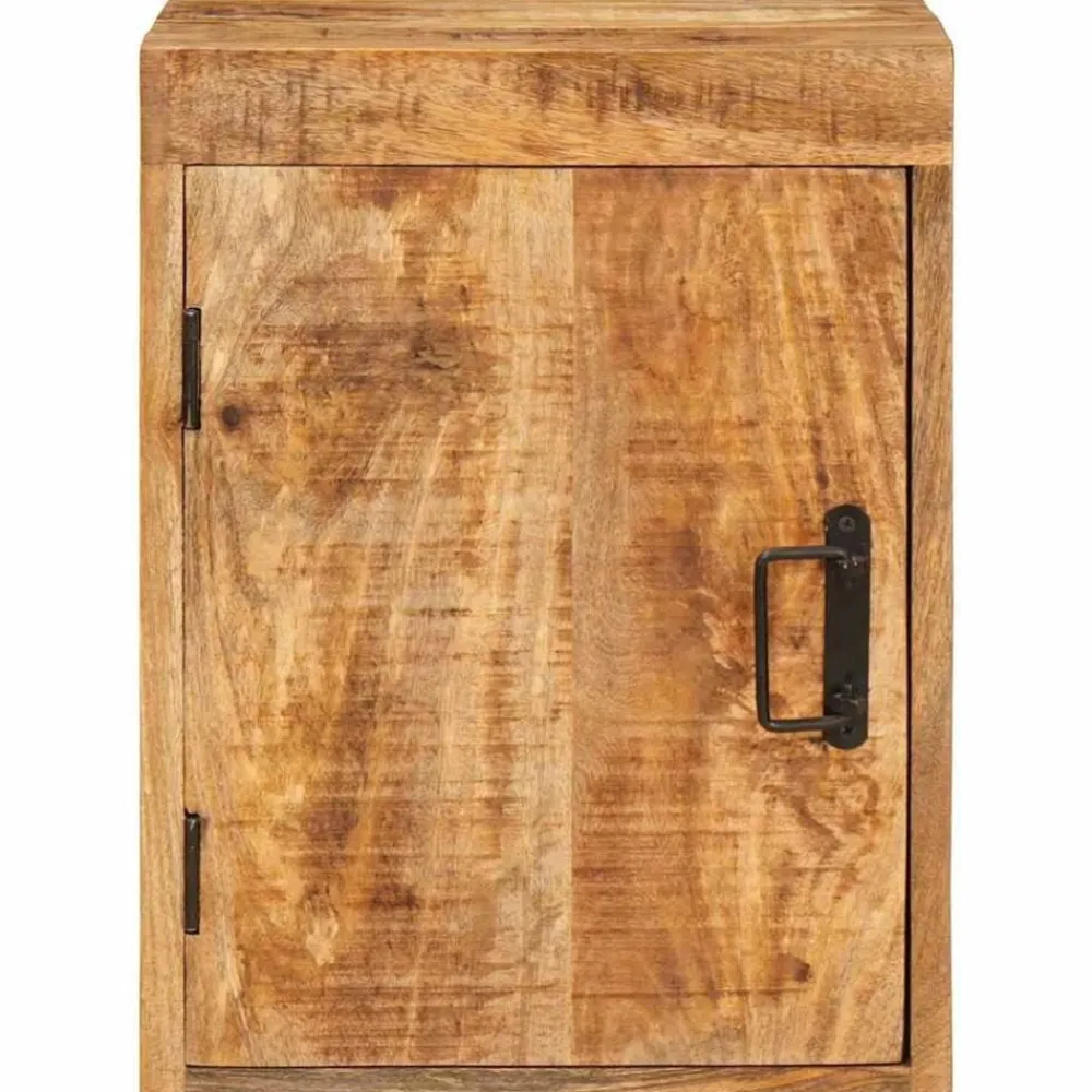 vidaXL Mesas-Mesita de Noche 2 pcs Marrón Madera de mango maciza