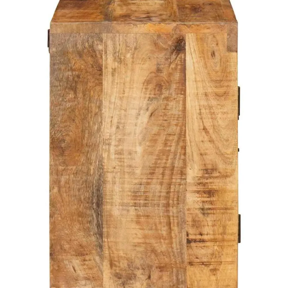 vidaXL Mesas-Mesita de Noche 2 pcs Marrón Madera de mango maciza