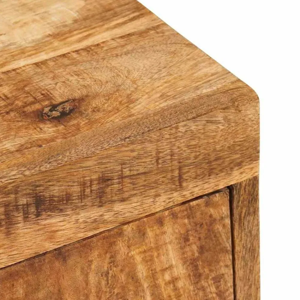vidaXL Mesas-Mesita de Noche 2 pcs Marrón Madera de mango maciza