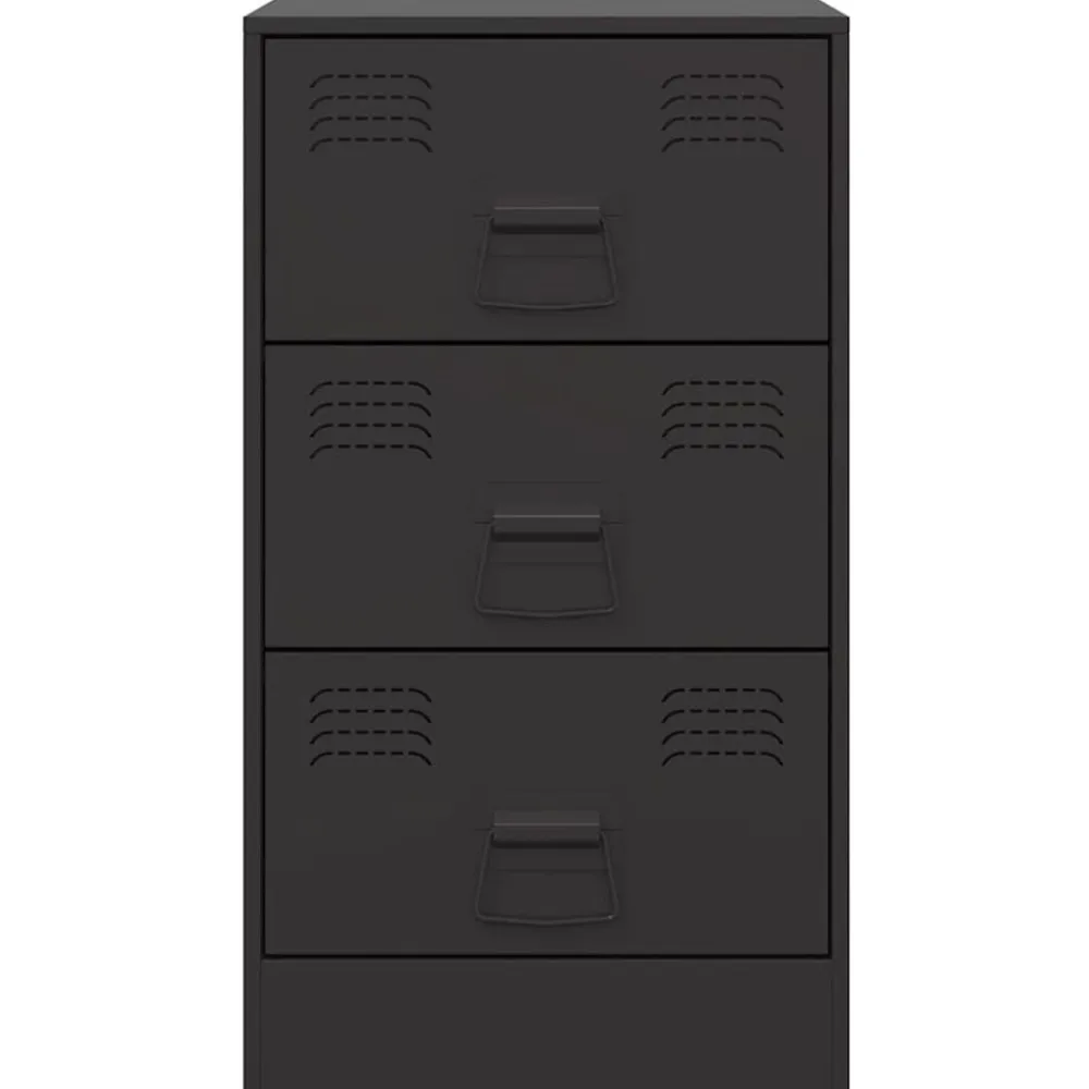 vidaXL Mesita de noche acero negra 34,5x39x62 cm Negro Discount