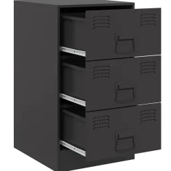 vidaXL Mesita de noche acero negra 34,5x39x62 cm Negro Discount