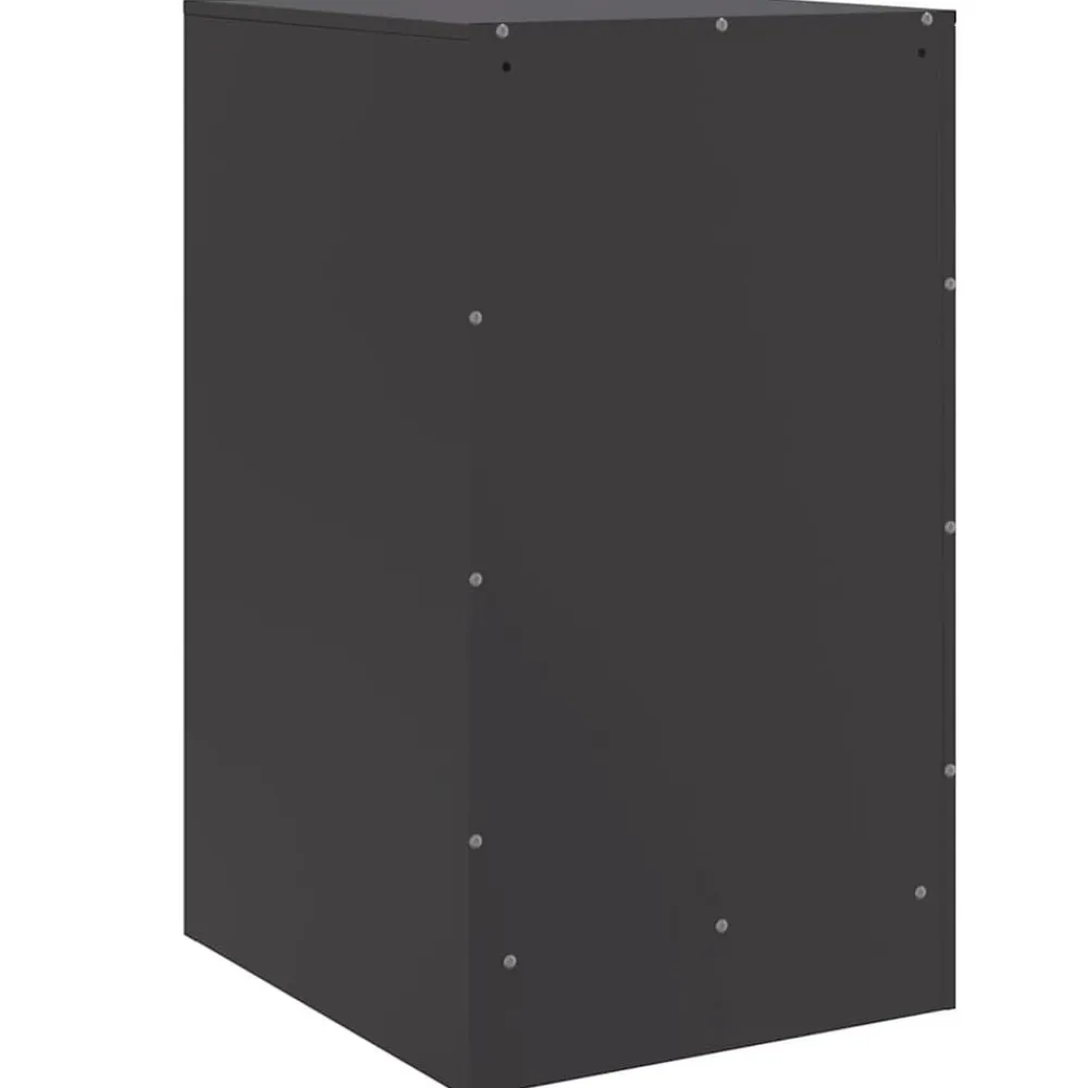 vidaXL Mesita de noche acero negra 34,5x39x62 cm Negro Discount