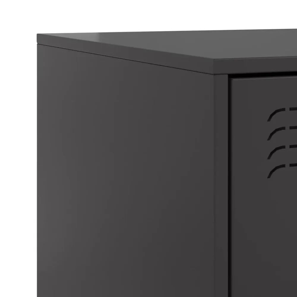 vidaXL Mesita de noche acero negra 34,5x39x62 cm Negro Discount