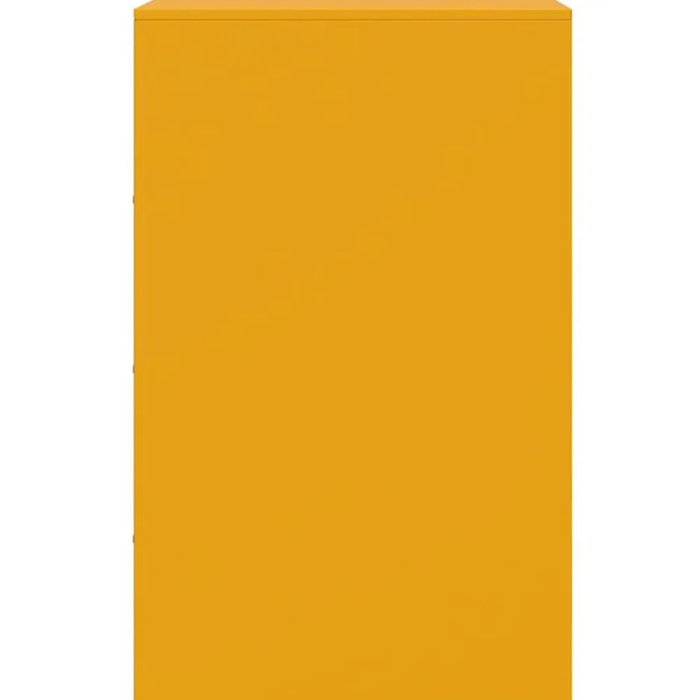 vidaXL Mesita de noche acero 34,5x39x62 cm Amarillo mostaza Sale