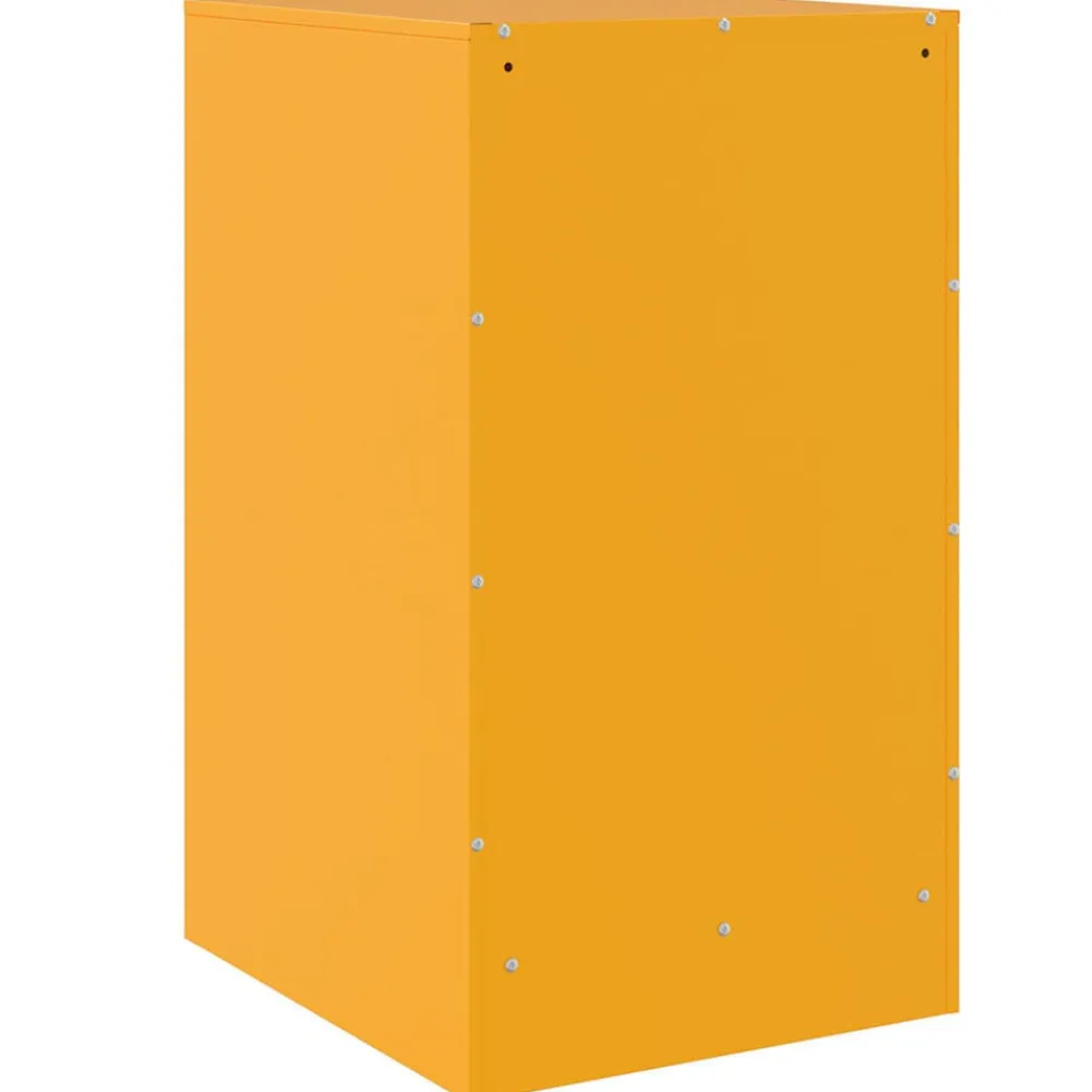 vidaXL Mesita de noche acero 34,5x39x62 cm Amarillo mostaza Sale