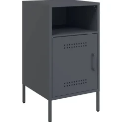 vidaXL Mesita de noche acero gris 36x39x68 cm Antracita Discount