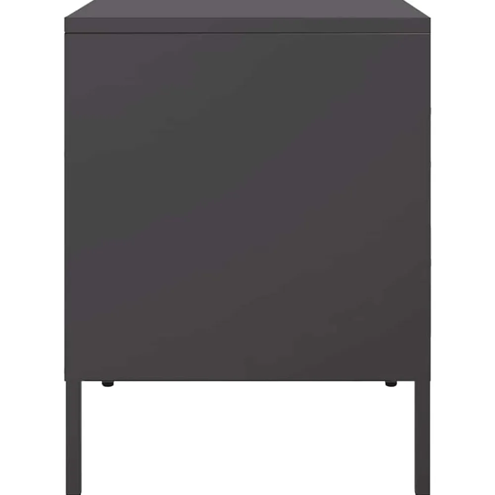 vidaXL Mesita de noche acero 36x39x50,5 cm Negro Online