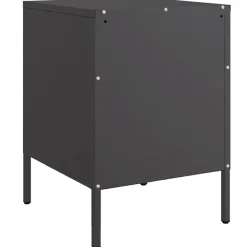 vidaXL Mesita de noche acero 36x39x50,5 cm Negro Online