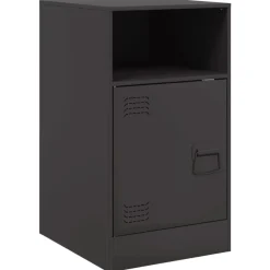 vidaXL Mesas-Mesita de noche acero negra 34,5x39x62 cm