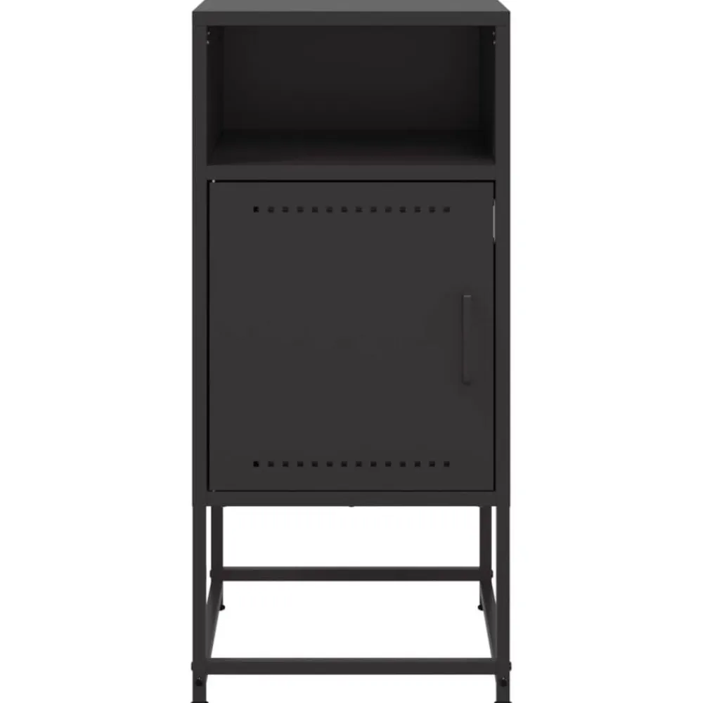 vidaXL Mesita de noche acero negra 36x39x78 cm Negro Sale