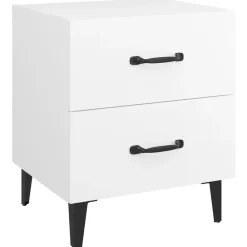 vidaXL Mesita de noche blanca 40x35x47,5 cm Blanco Clearance