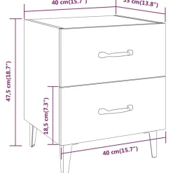 vidaXL Mesita de noche color 40x35x47,5 cm Roble Sonoma Clearance