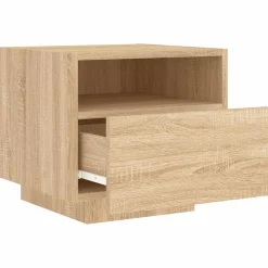 vidaXL Mesita de noche con luces LED 40x39x37 cm Roble Sonoma