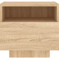 vidaXL Mesita de noche con luces LED 40x39x37 cm Roble Sonoma