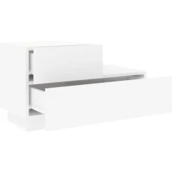vidaXL Mesas-Mesita de noche con luces LED blanca 70x36x40,5 cm