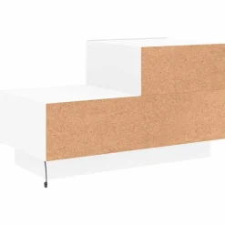 vidaXL Mesas-Mesita de noche con luces LED blanca 70x36x40,5 cm