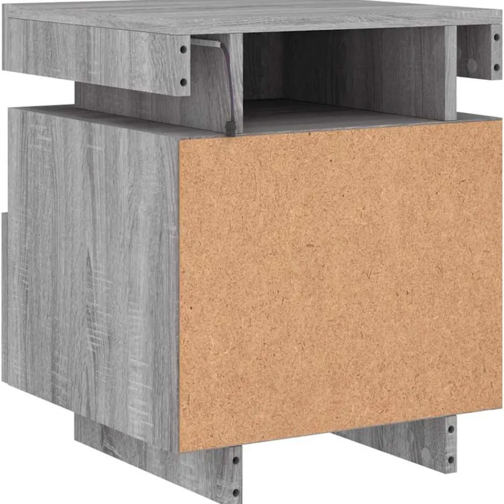 vidaXL Mesas-Mesita de noche con luces LED 40x39x48,5 cm