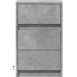 vidaXL Mesita de noche con luces LED madera ingeniería gris hormigón Gris hormig&oacute;n Hot