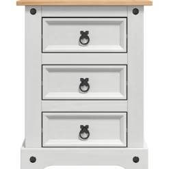 vidaXL Mesita de Noche Corona 53 x 39 x 66 cm Madera de pino macizo Clearance