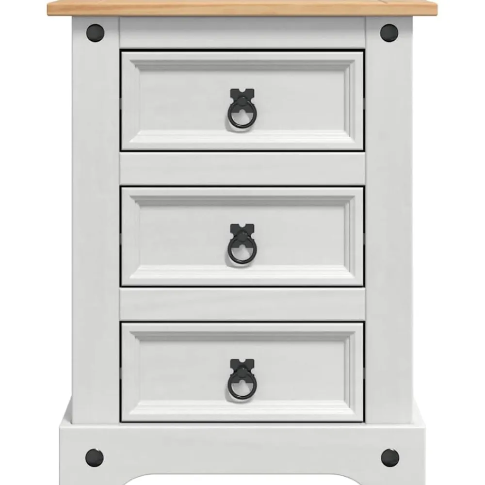 vidaXL Mesita de Noche Corona 53 x 39 x 66 cm Madera de pino macizo Clearance