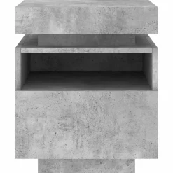 vidaXL Mesita de noche con luces LED gris hormigón 40x39x48,5 cm Gris hormig&oacute;n Hot