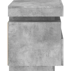 vidaXL Mesita de noche con luces LED gris hormigón 40x39x48,5 cm Gris hormig&oacute;n Hot