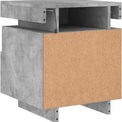 vidaXL Mesita de noche con luces LED gris hormigón 40x39x48,5 cm Gris hormig&oacute;n Hot