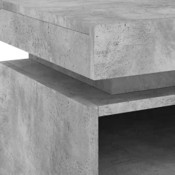 vidaXL Mesita de noche con luces LED gris hormigón 40x39x48,5 cm Gris hormig&oacute;n Hot