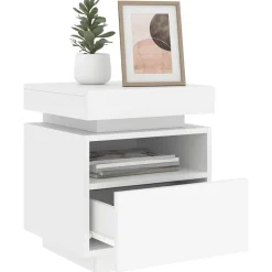 vidaXL Mesas-Mesita de noche con luces LED 40x39x48,5 cm