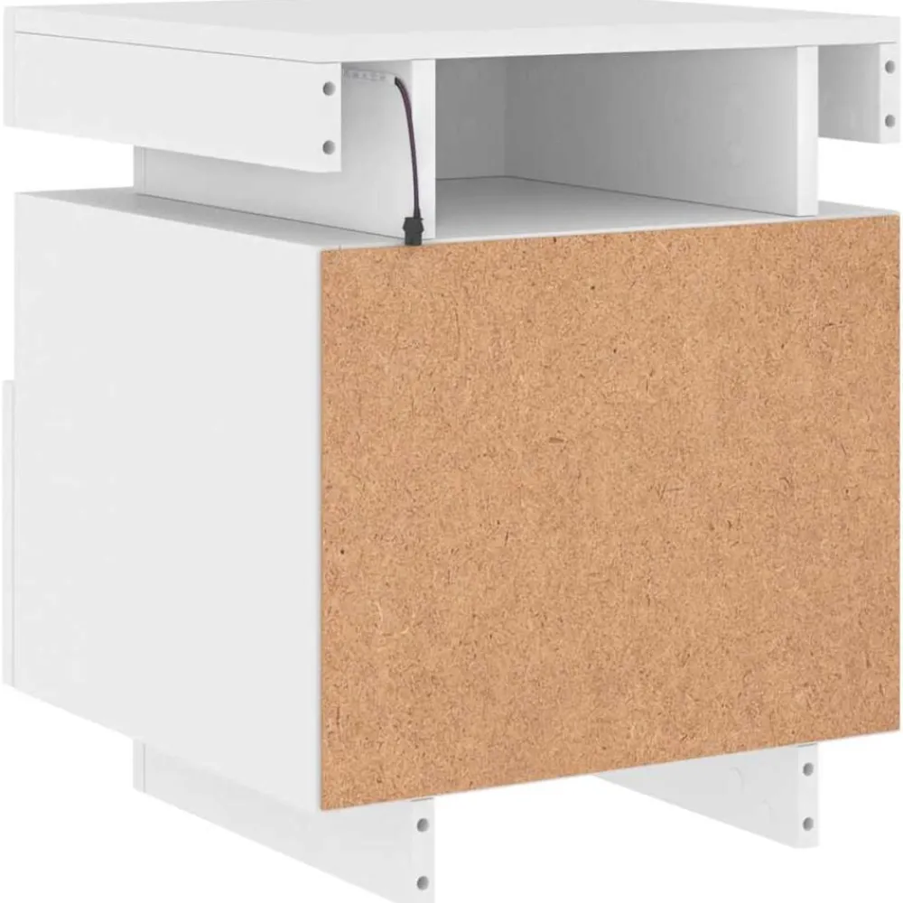 vidaXL Mesas-Mesita de noche con luces LED 40x39x48,5 cm