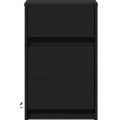 vidaXL Mesita de noche con luces LED madera de ingeniería negra Negro Online