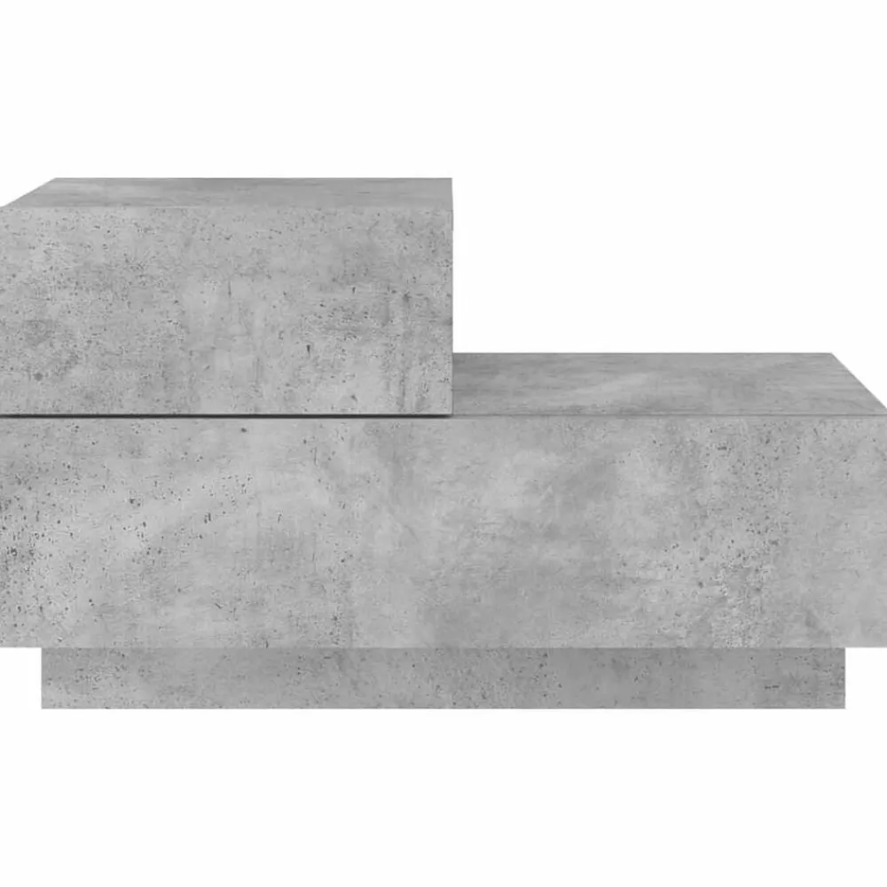 vidaXL Mesas-Mesita de noche con luces LED gris hormigón 70x36x40,5 cm