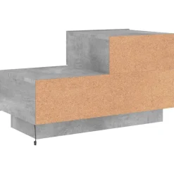 vidaXL Mesas-Mesita de noche con luces LED gris hormigón 70x36x40,5 cm