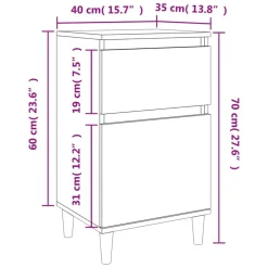 vidaXL Mesita de noche color 40x35x70 cm Roble Sonoma Online