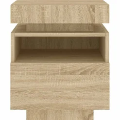 vidaXL Mesita de noche con luces LED 40x39x48,5 cm Roble Sonoma