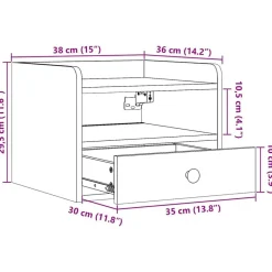 vidaXL Mesita de Noche con cajón Marrón cera 38 x 36 x 29,5 cm Marrón cera Sale