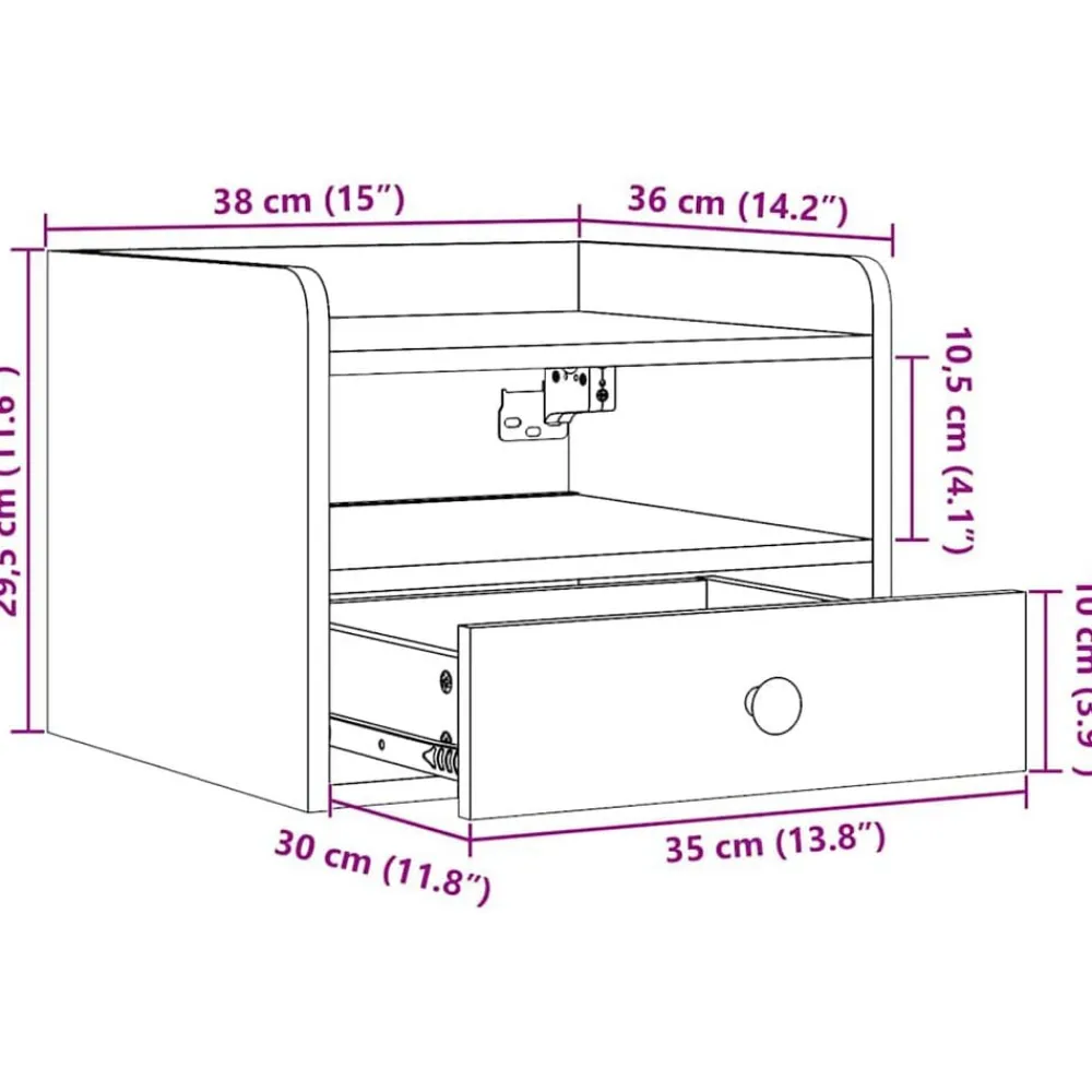 vidaXL Mesita de Noche con cajón Marrón cera 38 x 36 x 29,5 cm Marrón cera Sale