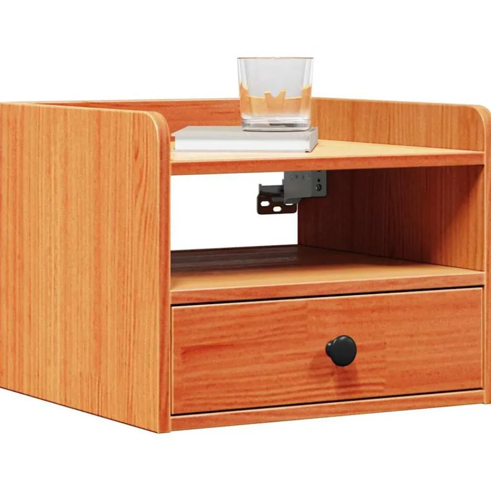 vidaXL Mesita de Noche con cajón Marrón cera 38 x 36 x 29,5 cm Marrón cera Sale