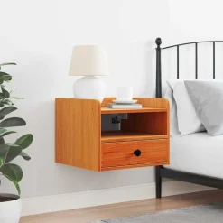 vidaXL Mesita de Noche con cajón Marrón cera 38 x 36 x 29,5 cm Marrón cera Sale