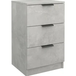 vidaXL Mesita de noche color gris hormigón 40x36x65 cm Gris hormig&oacute;n Discount