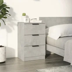 vidaXL Mesita de noche color gris hormigón 40x36x65 cm Gris hormig&oacute;n Discount