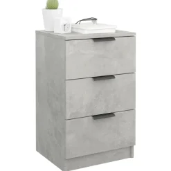 vidaXL Mesita de noche color gris hormigón 40x36x65 cm Gris hormig&oacute;n Discount