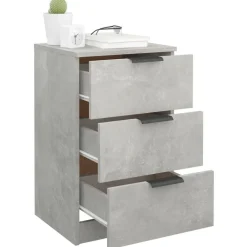 vidaXL Mesita de noche color gris hormigón 40x36x65 cm Gris hormig&oacute;n Discount