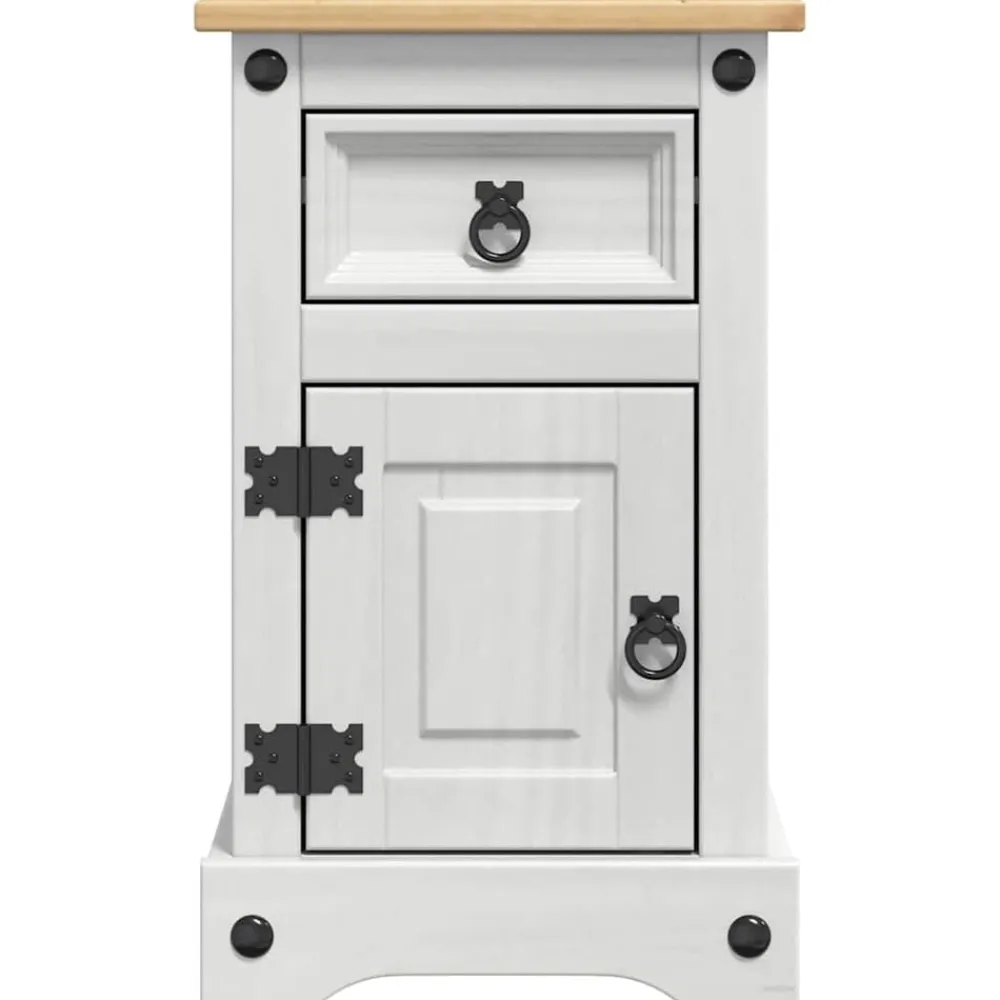 vidaXL Mesita de Noche Corona 35 x 32,5 x 58 cm Madera de pino macizo Online