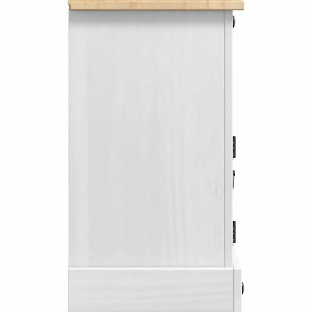 vidaXL Mesita de Noche Corona 35 x 32,5 x 58 cm Madera de pino macizo Online